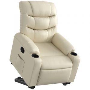VidaXL Fauteuil inclinable Crème Similicuir 3206600