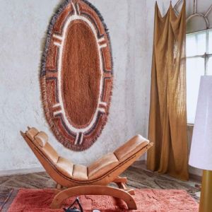 Lorena canals Tapis ethnique design en laine marron 110x200