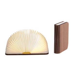 La Chaise Longue Lampe en forme de livre en bois véritable Noyer - Taille L