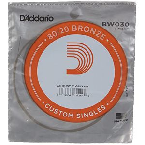D'Addario Corde au détail pour guitare acoustique 030 80/20 File Bronze - BW030