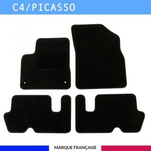 Autosweet - Tapis de voiture - Sur Mesure pour C4 picasso (2006 - 2013) - 4 pi&egrave;ces - Tapis de sol antid&eacute;rapant pour automobile