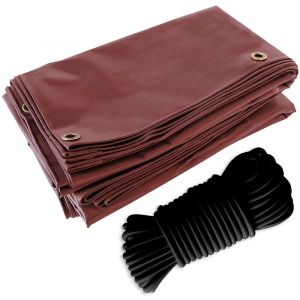 Pack TECPLAST Toile Pergola Rouge Bordeaux 3x4 m + Sandow Noir 20m - Bache Pergola prête à poser LP506PR Garantie 5 ans