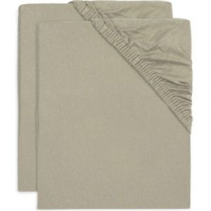 Jollein Lot de 2 Draps Housse Olive Green - 60 x 120 cm