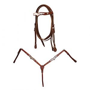 Bridons &eacute;quitation western pour cheval avec pectoral et r&ecirc;nes Lakota