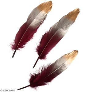 Rayher Plumes décoratives - Bordeaux - 3 pcs