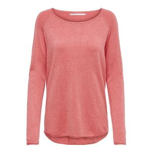 Only ONLMILA Lacy L/S Long Pullover KNT Noos Sweater, Tea Rose, XS Femme