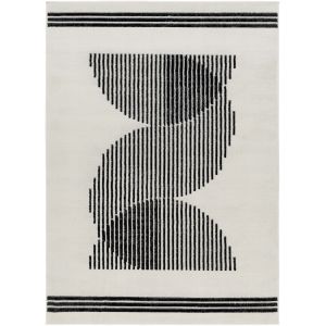 Surya - Tapis de Salon à Poils Courts et Doux Scandinave Hygge Blanc et Noir 200 x 275 cm