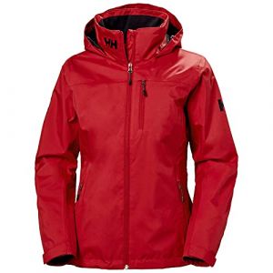 Helly Hansen Women's W Crew Hooded Midlayer Waterproof Windproof Breathable Sailing Jacket, Red, XL