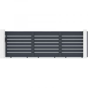 Casanoov - Portail coulissant 4,5m vogel 450 x 140cm aluminium gris