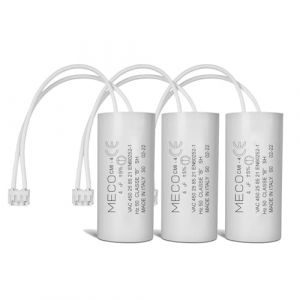 Lot de 3 Condensateurs 4 uF pour Moteur de Volet Roulant Bubendorff Dur&eacute;e de Vie 10 000 Heures Condensateur Cylindrique Meco