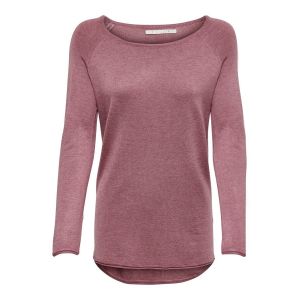Only Onlmila Lacy L/S Long Pullover Knt Noos, Pull Femme, Rose (Mesa Rose Detail:W. MELANGE), 36 (Taille fabricant: Small)