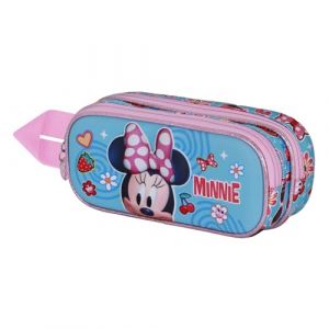 Disney Minnie Mouse Happiness-Trousse 3D Double, Bleu, 22 x 10 cm