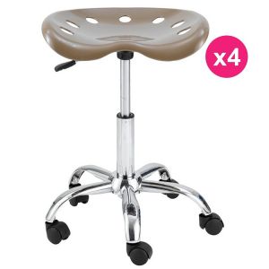 Image de Kosyform Lot De 4 Tabourets De Bureau Taupe