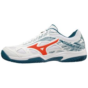 Mizuno BREAKSHOT 3 AC, Chaussure de Tennis Homme, Blanc Cerise marocain, 41 EU