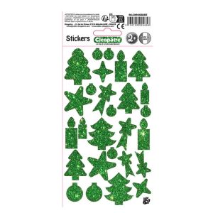 Cleopatre Stickers de Noël Vert 27 pcs
