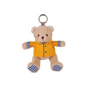Doudou et Compagnie Porte Clé Ours Peluche Marin - 15 cm - Ours Beige avec Ciré Jaune - Souvenir Paris - Cadeau Peluche Enfant et Adulte - Cadeau Bord de Mer SP4522