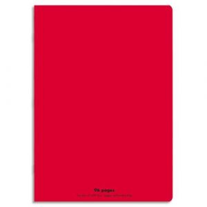 Conquerant 100102940 - Cahier Classique piqué A4 couv. PP rouge 96 pages 90g/m², Grands carreaux