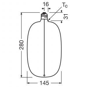 Osram Vintage 1906 Big Elipse Oval est une à intensité variabavec un filament en forme d'ellipse. Il propose 4,8 w pour 200 lm,E27, verre marron thé,