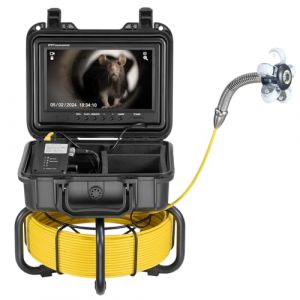 VEVOR Caméra Inspection Canalisation 30 m Endoscope Drain Auto-nivellement avec Écran 9'' 1080P, Zoom 36X, Étanche IP68, Lumière 12 LED, Carte SD 32 Go, pour Conduit, Égout, Plomberie, Tuyaux, Maison