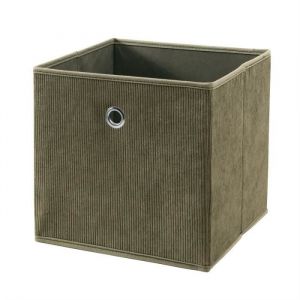 Calicosy Cube pliable tissu velours côtelé kaki - H27 cm