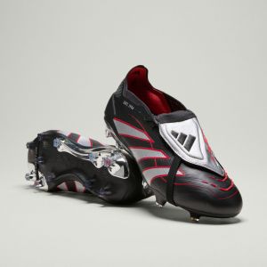 Adidas Predator Elite Fold-over Tongue FG Obsidian Strike - Noir/Argenté/Rouge ÉDITION LIMITÉE - Herbe naturelle (FG), pointure 42 - ['Noir'] - Taille 42