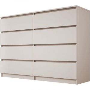 Commode : 8 tiroirs, cachemire, 139 &times; 102 &times; 39 cm