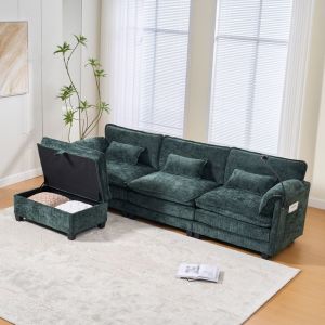 Hauss Spole - Fauteuil rembourr&eacute; blanc, 4 pieds en bois, fauteuil de relax salon chambre, velours