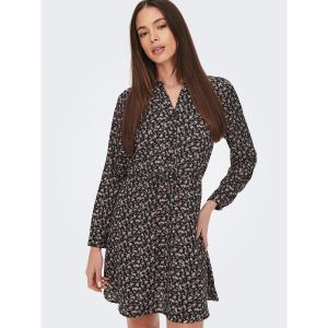 Only Robe courte fluide &agrave; manches longues Noir - Taille 42