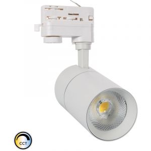 Spot Led New Mallet Dimmable Cct Sélectionnable 20w (Ugr 15) Pour Rail Monophasé 76 Mm