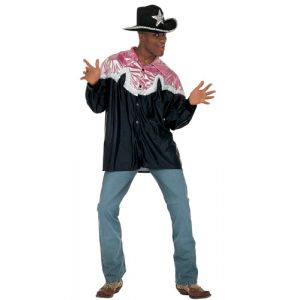 Chemise Western Rose Et Noire - Homme