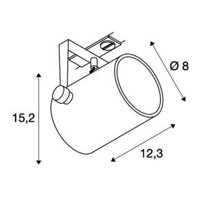 SLV Lampe pour syst&egrave;me de rail &agrave; haute tension 143811 GU10 blanc