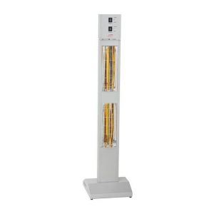 Burda Tour de chauffage électrique, 3KW, 1m26, ARGENT, sur pied / terrasse - BHST30243.
