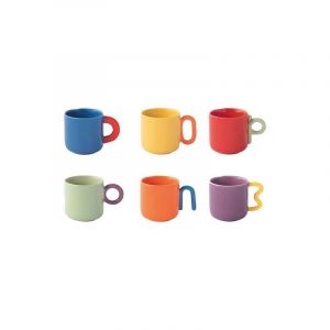 Easy life COFFRET 6 TASSES A CAFE 10 CL EN PORCELAINE CREATIVE COLOREE