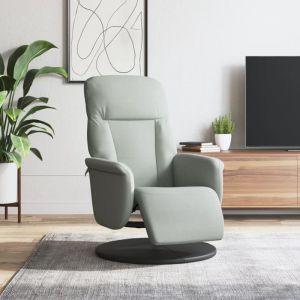 VidaXL Fauteuil inclinable avec repose-pied gris clair velours
