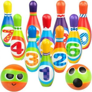 Image de Jeux Exterieur Enfant Jeu Quilles 10 Bowling Équipement Sportif Quilles Enfant 2 Boules Quille Bowling Jeux de Jardin Fête de Jard