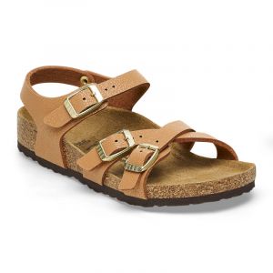 Birkenstock Kumba Kids Birko-Flor Nubuck - Sandales enfant Grained Pecan 36 - &Eacute;troit