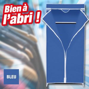 Image de Outiror ARMOIRE À LINGE BLEUE AVEC FERMETURE ÉCLAIR 75*50*160CM