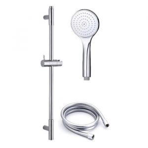 Image de Aqua+ Barre de douche sans robinet Brenna - Inox chromé - Ø 18 mm