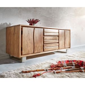 Image de Buffet Live-Edge 172 cm acacia nature 3 tiroirs 4 portes