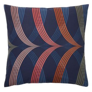 Taie d'oreiller coton SPORTY CHIC - bleu marine