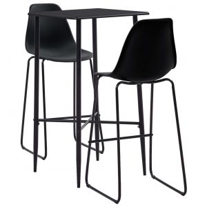 VidaXL Ensemble de Bar Plastique Noir 3 pcs Modèle 1