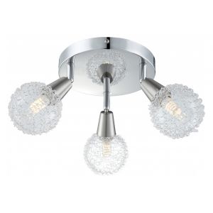 Globo Projecteur LED avec 3 ampoules CICER Chrome et Nickel 56039-3