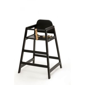 Emma Chaise haute empilable en bois Noir