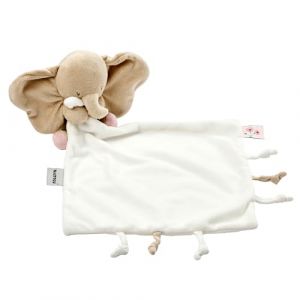 Nattou Doudou &eacute;l&eacute;phant avec possibilit&eacute;s de pr&eacute;hension, en Polyester, 27 x 27 cm, pour fanfan, &eacute;cru