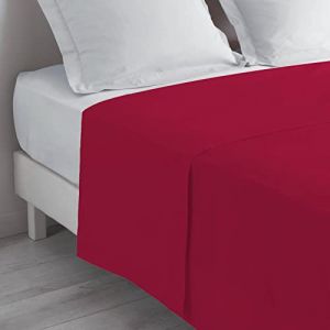 Image de Drap Plat 240 x 300 Cm 100% Coton Bio Biolina Bordeaux