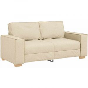 VidaXL Canapé 2 places Crème 140 cm Tissu