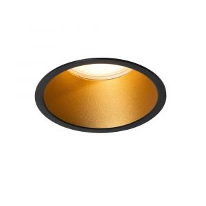 Qazqa Spot encastré moderne noir avec intérieur doré GU10 70mm IP44 - Dept