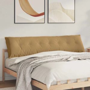 VidaXL Coussin De Dos Marron 200 X 50 Cm Tissu En Velours C&ocirc;tel&eacute;