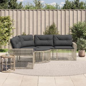VidaXL Canap&eacute; de jardin et coussins et repose-pied en forme de l rotin