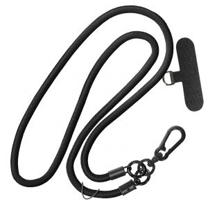 Avizar Cordon Pour Téléphone Tour De Cou 60cm Attache Universelle Noir